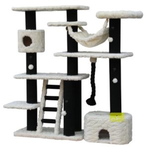 Europet Kratzbaum/Katzenbetten, 15 x 160 x 50/183 cm, weiß/snow
